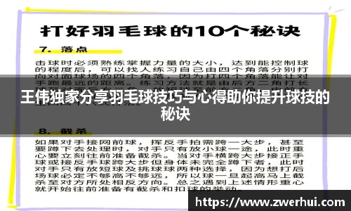 王伟独家分享羽毛球技巧与心得助你提升球技的秘诀